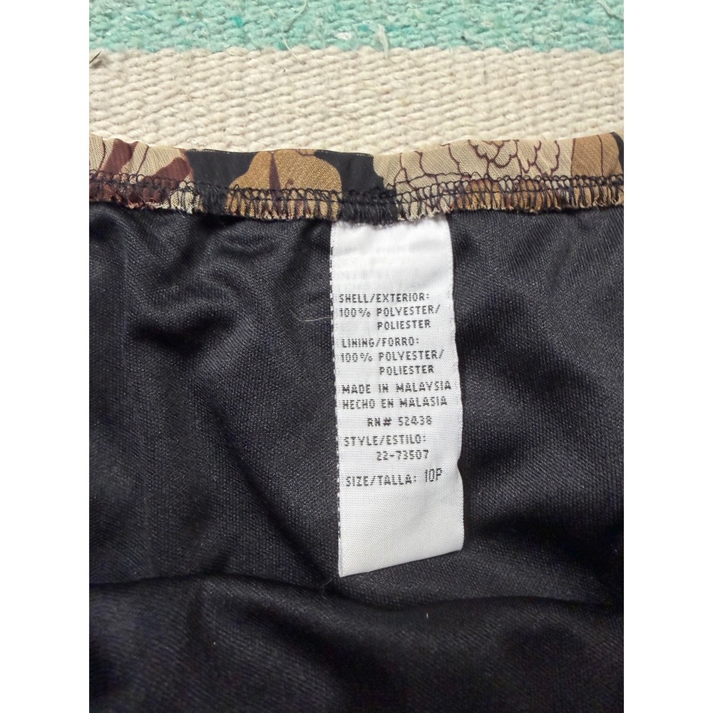 Y2K Style Floral Midi Skirt Sheer Overlay Brown Black Boho Whimsy Goth - Picture 5 of 5